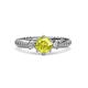 3 - Lucine Signature Three Stone with Side Diamond Engagement Ring 
