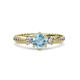 3 - Lucine Signature Three Stone with Side Diamond Engagement Ring 