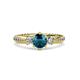 3 - Lucine Signature Three Stone with Side Diamond Engagement Ring 