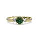 3 - Lucine Signature Three Stone with Side Diamond Engagement Ring 