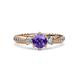 3 - Lucine Signature Three Stone with Side Diamond Engagement Ring 