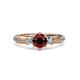 3 - Lucine Signature Three Stone with Side Diamond Engagement Ring 