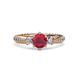 3 - Lucine Signature Three Stone with Side Diamond Engagement Ring 