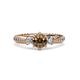 3 - Lucine Signature Three Stone with Side Diamond Engagement Ring 
