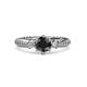 3 - Lucine Signature Three Stone with Side Diamond Engagement Ring 