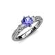 4 - Lucine Signature Three Stone with Side Diamond Engagement Ring 