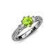 4 - Lucine Signature Three Stone with Side Diamond Engagement Ring 