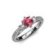 4 - Lucine Signature Three Stone with Side Diamond Engagement Ring 