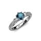 4 - Lucine Signature Three Stone with Side Diamond Engagement Ring 