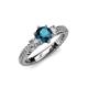 4 - Lucine Signature Three Stone with Side Diamond Engagement Ring 