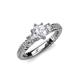 4 - Lucine Signature 1.49 ctw GIA Certified Diamond (6.50 mm) Accented side Natural Diamond Three Stone Engagement Ring 