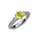 4 - Lucine Signature Three Stone with Side Diamond Engagement Ring 