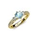 4 - Lucine Signature Three Stone with Side Diamond Engagement Ring 