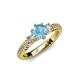 4 - Lucine Signature Three Stone with Side Diamond Engagement Ring 