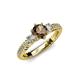 4 - Lucine Signature Three Stone with Side Diamond Engagement Ring 
