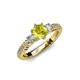 4 - Lucine Signature Three Stone with Side Diamond Engagement Ring 