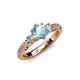 4 - Lucine Signature Three Stone with Side Diamond Engagement Ring 