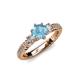 4 - Lucine Signature Three Stone with Side Diamond Engagement Ring 