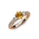 4 - Lucine Signature Three Stone with Side Diamond Engagement Ring 