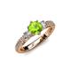 4 - Lucine Signature Three Stone with Side Diamond Engagement Ring 