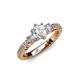 4 - Lucine Signature Three Stone with Side Diamond Engagement Ring 