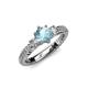 4 - Lucine Signature Three Stone with Side Diamond Engagement Ring 