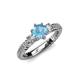 4 - Lucine Signature Three Stone with Side Diamond Engagement Ring 