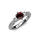 4 - Lucine Signature Three Stone with Side Diamond Engagement Ring 
