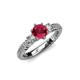 4 - Lucine Signature Three Stone with Side Diamond Engagement Ring 
