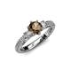 4 - Lucine Signature Three Stone with Side Diamond Engagement Ring 