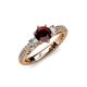 4 - Lucine Signature Three Stone with Side Diamond Engagement Ring 
