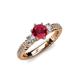 4 - Lucine Signature Three Stone with Side Diamond Engagement Ring 