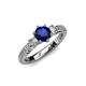 4 - Lucine Signature Three Stone with Side Diamond Engagement Ring 