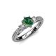 4 - Lucine Signature Three Stone with Side Diamond Engagement Ring 