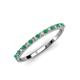 3 - Iskra 1.50 mm Round Emerald and Diamond 18 Stone Wedding Band 