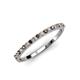 3 - Iskra 1.50 mm Round Smoky Quartz and Diamond 18 Stone Wedding Band 