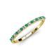 3 - Iskra 1.50 mm Round Emerald and Diamond 18 Stone Wedding Band 