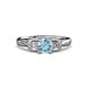3 - Erela Signature Three Stone with Side Diamond Engagement Ring 