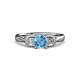 3 - Erela Signature Three Stone with Side Diamond Engagement Ring 
