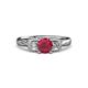 3 - Erela Signature Three Stone with Side Diamond Engagement Ring 