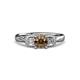 3 - Erela Signature Three Stone with Side Diamond Engagement Ring 