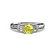 3 - Erela Signature Three Stone with Side Diamond Engagement Ring 