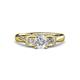 3 - Erela Signature Three Stone with Side Diamond Engagement Ring 