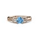 3 - Erela Signature Three Stone with Side Diamond Engagement Ring 