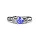 3 - Erela Signature Three Stone with Side Diamond Engagement Ring 