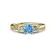 3 - Erela Signature Three Stone with Side Diamond Engagement Ring 