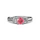 3 - Erela Signature Three Stone with Side Diamond Engagement Ring 