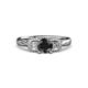 3 - Erela Signature Three Stone with Side Diamond Engagement Ring 