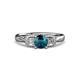 3 - Erela Signature Three Stone with Side Diamond Engagement Ring 