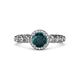 3 - Riona Signature London Blue Topaz and Diamond Halo Engagement Ring 